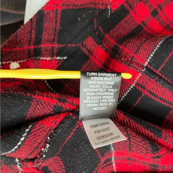 Torrid Sherpa Lined Red Plaid Trucker Jacket Shacket Buttons Cotton Women 2X - Picture 10 of 14